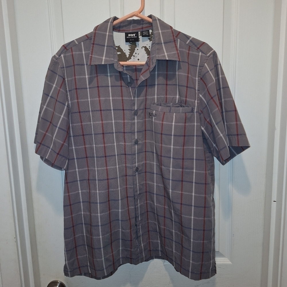 Helly Hansen Mens Button Down Shirt Medium Grey